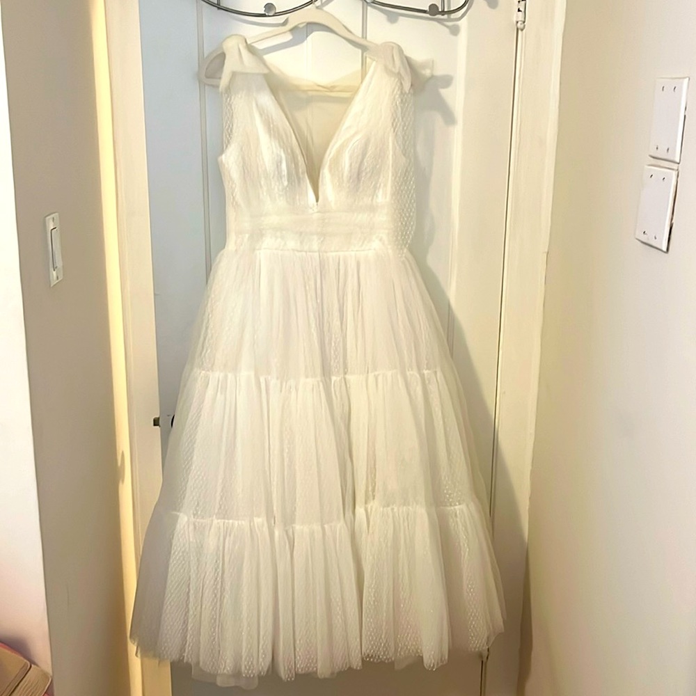 Ivory tulle midi dress